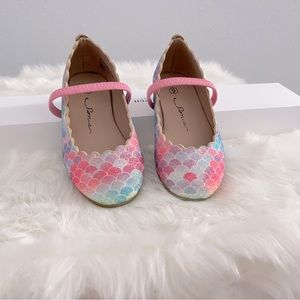 2/$8 Baby girl mermaid textured flats
